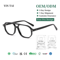 Montures de lunettes pour hommes en acétate, style vintage, double pont, monture complète, lunettes optiques