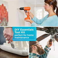 Kit d'outils professionnel 20V MAX perceuse-visseuse 25 pièces avec batterie et chargeur, en acier au chrome-vanadium, boîte en plastique