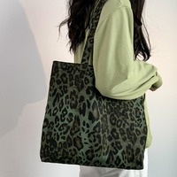 Sac de shopping en toile imprimé léopard personnalisé 2025 – Style tendance pour la saison automne – Sac à bandoulière