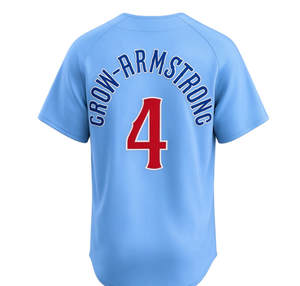 Maillot de baseball bleu clair pour hommes Cubs CROW-ARMSTRONG # 4 TUCKER # 30 SANDBERG # 23 SUZUKI # 27 SWANSON # 7 numéros de nom cousus courts - Product Image 2