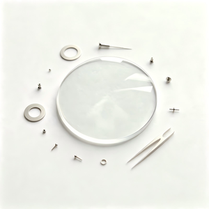 Protecteur de cadran de montre en verre saphir synthétique facetté sur mesure avec bordure à facettes - Product Image 1