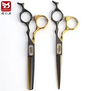 Gold 6.0 Inch Barber Hair Cutting Shear And Salon Hairdresser Thinning Scissor Professional Hair Scissors