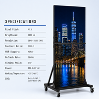 Affichage numérique LED pliable P2.5 4K HDR10, totem publicitaire avec CMS intégré, vente chaude