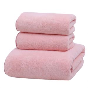 Ensemble de trois serviettes de bain en polaire corail motif flocon de neige, très grande taille, unies, séchage rapide, pour le visage et les cheveux, plage - Product Image 4