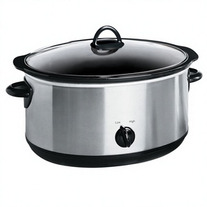 Crock-Pot <span class=keywords><strong>Mijoteuse</strong></span> manuelle de 7 litres, capacité pour 8 personnes, avec cuve amovible en grès, fonction maintien au chaud, compatible lave-vaisselle, nettoyage facile, en acier inoxydable - Product Image 1