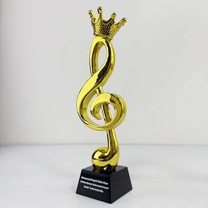 Vàng Bạc Nhựa Âm Nhạc Lưu Ý Với Vương Miện Pha Lê Trophy Giải Thưởng MH-MJ0167 - Product Image 3