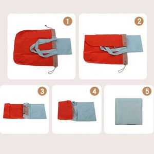 Bolsa de Compras/Alimentos de Nailon de Gran Capacidad, con Cordón, Diseño de Bloques de Color, Personalizada, Directo de Fábrica, Portátil e Impermeable - Product Image 3