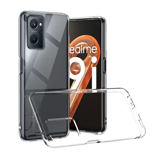 Casing Ponsel Transparan 2.0Mm, Penutup Belakang TPU Fleksibel untuk Oppo A16e A96 Realme 9i C31 C35 GT Neo3 8 Narzo 50A Prime Kualitas Tinggi