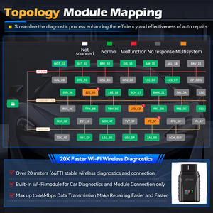 เครื่องมือวินิจฉัยบลูทูธ XTOOL D 8W เครื่องสแกนยานยนต์ โปรแกรมกุญแจ ECU  แผนที่โทโพโลยี บริการรีเซ็ต 42 รายการ รองรับ CANFD DOIP - Product Image 6