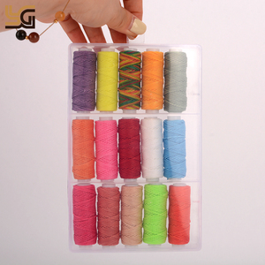 Collana con bracciale intrecciato bondi macrame in poliestere con filo di cera rotondo serie di colori caldi e freddi a 15 colori - Product Image 2