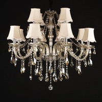 Lustre moderne Huaqi Lighting en cristal K9 champagne pour la maison, salle de bal, banquet, salon, luminaires suspendus de luxe