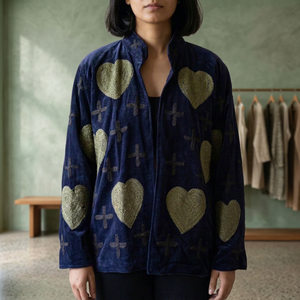 Chaqueta Bomber de Terciopelo para Mujer, Elegante, Cuello Mao, Bordado, Manga Larga, Estilo Otoñal, Transpirable, Ecológica, de Seda, Marca Alif - Product Image 5