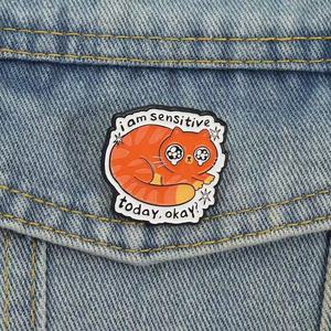 Broches de Esmalte con Frases Motivadoras, Soy Sensible <span class=keywords><strong>Hoy</strong></span>, Estilo Caricatura, para Amantes de Animales, Joyería - Product Image 4