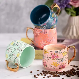 Taza de cerámica reutilizable personalizable para sublimación, taza de té, leche, café, Taza de cerámica con mango horizontal