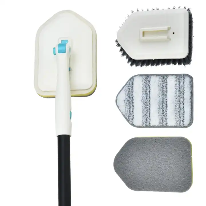 Source Shower Scrubber for Cleaning with Long Handle Tub and Tile Scrub  Brush with Scouring Pads for Bathtub Bathroom on m.