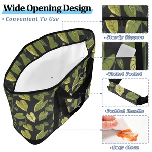 Large Capacity Hawaiian Kalo Design Black Adult Women Grocery Shop Insulated Tote Customize Cooler Bag With Logo - Product Image 5