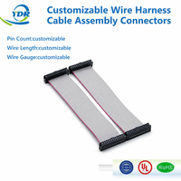 Câble plat IDC, faisceau de câbles, double rangée, pas de 2,54 mm et 2,0 mm, connecteur femelle 20P 40P, IP66, pour automobile et PCB