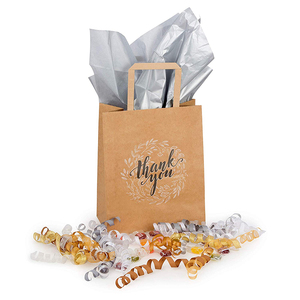 Gracias <span class=keywords><strong>te</strong></span> regalo a granel embalaje de bolsa de papel Kraft con asas - Product Image 5