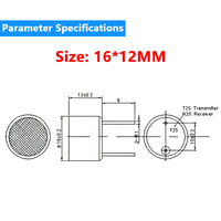 Sensor Ultrasónico de Aluminio de 10MM/16MM, Transductor, Microtransmisor/Receptor de 25/40KHZ, Medidor de Distancia, Repelente de Insectos y Ratones, ROHS