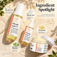 Sérum Tonique Crème à l'Acide Glycolique Fermenté 7% et Acide Salicylique Anti-Acné Exfoliant Resserre les Pores Éclaircissant Soin Visage Ensembles de Soins de la Peau
