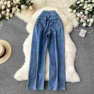 Jeans Largos Vintage de Primavera para Mujer, Pantalones de Mezclilla de Cintura Alta, Pantalones para Actividades al Aire Libre, Venta al Por Mayor - Product Image 3