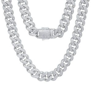Chaîne à mailles cubaines pour hommes, collier en or plaqué cz AAAAA, bijoux hip-hop, 18 pouces 12mm 14k, nouvelle collection - Product Image 4
