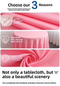 Nappes rondes de 280 cm de diamètre, couleur unie, style scandinave, idéales pour les hôtels, les mariages et les fêtes - Product Image 3