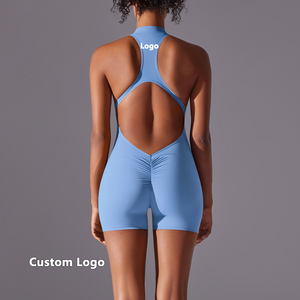 <span class=keywords><strong>Tuta</strong></span> Sportiva Aderente ad Alta Elasticità con Zip, Monopezzo per Yoga e Fitness - Product Image 3