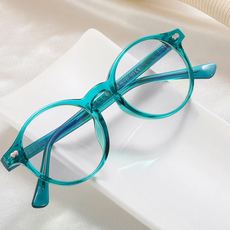 93381 Logo Nieuwste Populaire TR90 Optische Ronde Frames Blauw Licht Blokkeren Glazen Voor Vrouwen Eyewear Bijziendheid Lente Scharnier