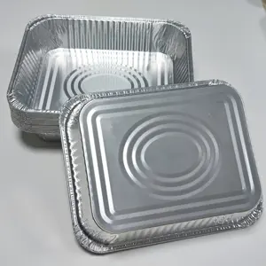 Heavy Duty 5000ml Large Capacity Oven Safe Aluminum Foil Container 360*290*75mm Food Package Disposable Food Container Foil Tray