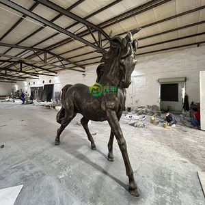 Scultura in metallo grande rame ottone salto in arabia scultura di cavallo Custom Home Garden Art a grandezza naturale - Product Image 5