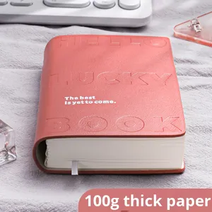 Cuaderno de PU de Tamaño A7, Grueso y Colorido, 160 Hojas, Diario Portátil, Encuadernación Térmica, Cubierta de Cuero, Tapa Dura, Mini Libreta de Bolsillo en Blanco - Product Image 5