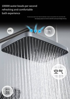 Ensemble de douche de luxe EIOIOL pour hôtel, avec pommeau de douche carré thermostatique en laiton et céramique, à jets de pluie intelligents LED