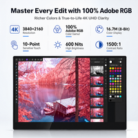 Moniteur Portable de Jeu Tactile 4K 15,6 Pouces avec Haut-Parleur Intégré, Luminosité 600 Nits, Gamme de Couleurs 100% pour Ordinateur Portable et PS5