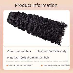 Extensions de cheveux vierges bouclés birmans vietnamiens de 12'' à 30'', noir naturel, cheveux humains de haute qualité, vente en gros, double trame à la machine - Product Image 3