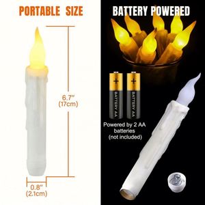 Velas Colgantes Mágicas con Control Remoto, Velas Flotantes con Varita, Luz Cálida Parpadeante, LED sin Llama, con Batería, Paquete de 12 - Product Image 2