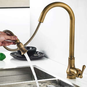 Grifo de fregadero de <span class=keywords><strong>cocina</strong></span> de latón de un solo orificio <span class=keywords><strong>Gourmet</strong></span> moderno, grifos mezcladores, válvula de cerámica, grifo montado en cubierta de un solo Mango, <span class=keywords><strong>cocina</strong></span> - Product Image 2