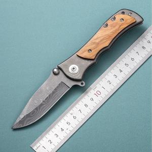 Navaja Plegable Multiherramienta para Dropshipping en Shopify, para Camping, Senderismo, Supervivencia, EDC, Acero con Alto Contenido de Carbono, Mango de Madera, Navaja de Bolsillo para Exteriores - Product Image 4