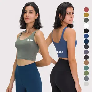 Soutien-gorge de sport Push Up pour femmes, court, débardeur de gymnastique à fort Impact