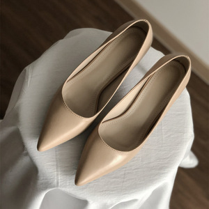 Nouvelles Escarpins Printemps Style Européen-Américain Nude à Talons Aiguilles et Bout Pointu, Chaussures de Travail Professionnelles Blanches Tendance pour Femmes - Product Image 5