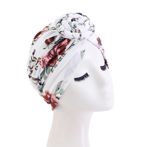 GTOP venta al por mayor logotipo personalizado nudo trenzado turbantes diademas patrón de flores cabeza envoltura estampados africanos turbante sombrero para <span class=keywords><strong>mujer</strong></span> - Product Image 3