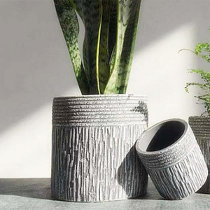 Modern goffrato home office decor contenitori per piante succulente vasi da fiori rotondi <span class=keywords><strong>in</strong></span> <span class=keywords><strong>cemento</strong></span> vasi per piante da interno - Product Image 2
