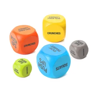 Multi-color Sport Fitness Dice Cube D6 Custom Logo Stress Ball Hot Sale Fidget Cube Dice Games Custom Dice Manufacturers