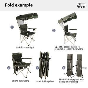Silla de Camping plegable de aluminio portátil ajustable moderna para exteriores para playa Picnic pesca Parque uso con embalaje resistente - Product Image 3