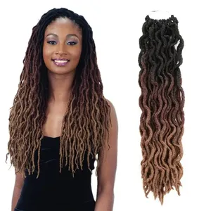 18-24 inch Crochet Hair Extensions Goddess Locs Synthetic Braiding Hair Faux Locs Curly Crochet Braids Hair Wave Gypsy Locs