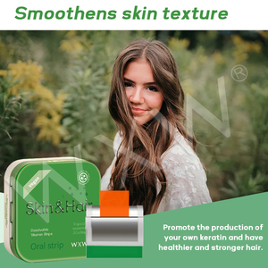 Bandes orales biotine et collagène pastèque sur mesure Biotine cheveux peau Oral dissolution rapide bonbons soin des cheveux supplément de soutien - Product Image 2