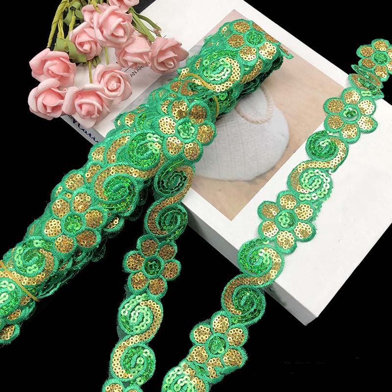 4cm Diy Garment Accessories Sequined Fabric Trims Tulle Mesh Embroidery  Flower Colorful Sequins Costume Dress Embellishment Lace| Alibaba.com