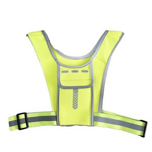 Sublimation Athletic <b>Reflective</b> <b>Running</b> <b>Vest</b> Phone Holder Bag Backpack Sports Training Fitness Mens Women Hydration Chest Bag - Product Image 1