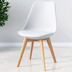 Ristorante sedie cina produttore di plastica a buon mercato tavoli e sedie Scandinavia imbottiti sedie da pranzo con gamba in legno - Product Image 4
