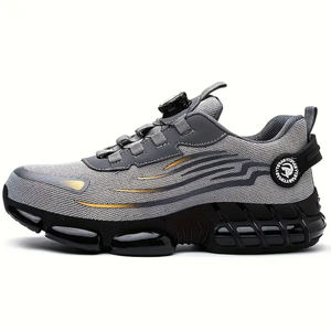 JIANKUN通気性ライトスニーカー安全靴バックルフライ編み生地PUソールアンチスマッシュアンチパンク滑り止め機能 - Product Image 4